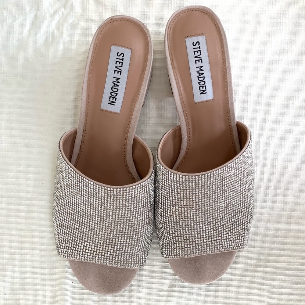 STEVE MADDEN rhinestone mules
